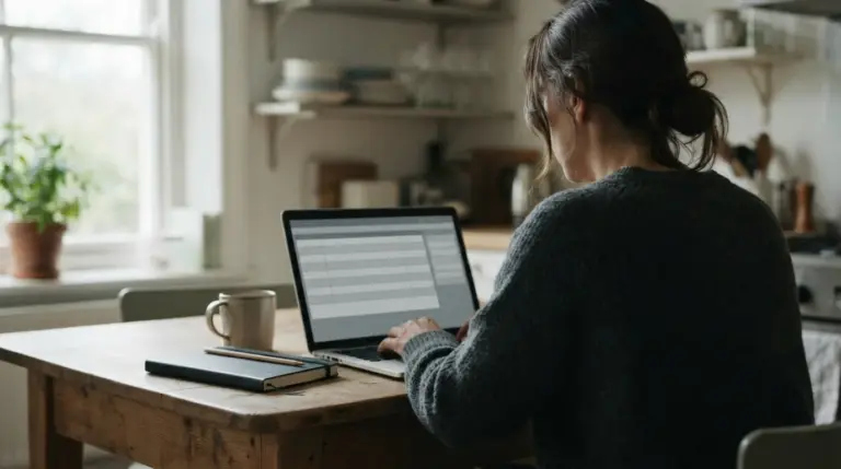 Persona revisando en un portátil las cuentas de sus apuestas por internet