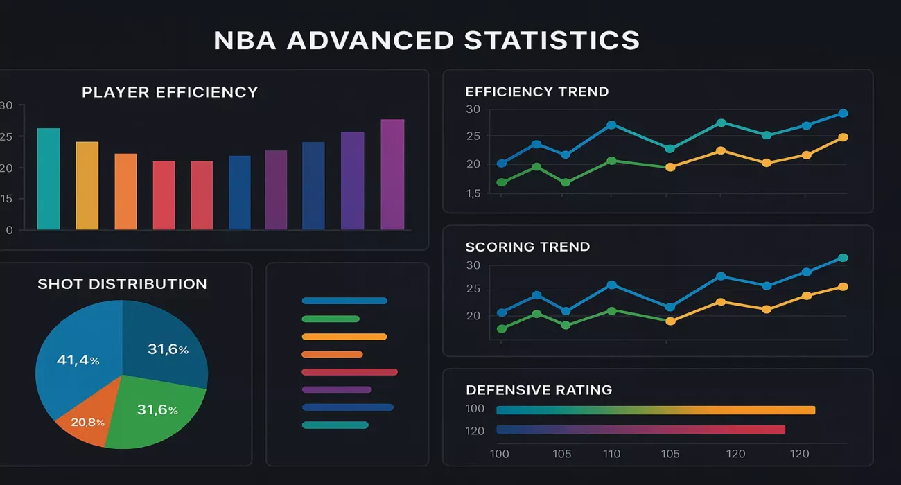Dashboard de estadísticas avanzadas NBA con gráficos y análisis